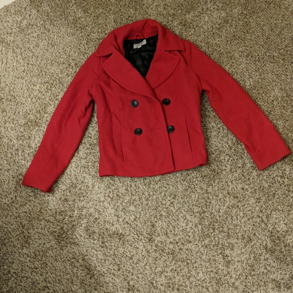Red peacoat